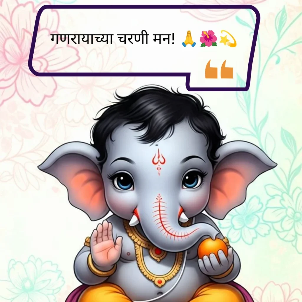 Ganpati Bappa Caption In Marathi For Girl