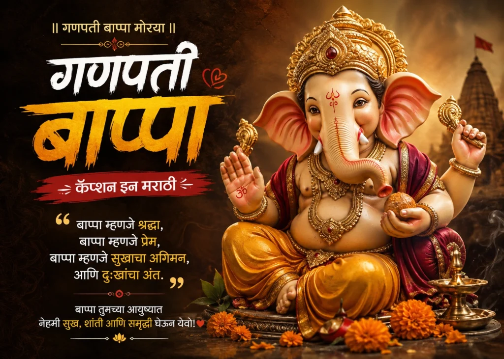 Ganpati Bappa Caption In Marathi For Girl