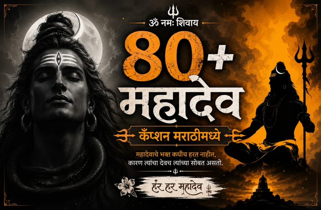 महादेव कॅप्शन इन मराठी – ८०+ भक्तीभाव आणि प्रेरणादायी ओळींचा खास संग्रह