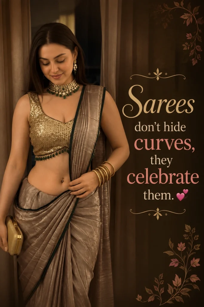 Short Saree Captions Aesthetic